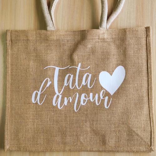 SECONDE CHANCE - CABAS JUTE ANSES BLANCHES - TATA D'AMOUR
