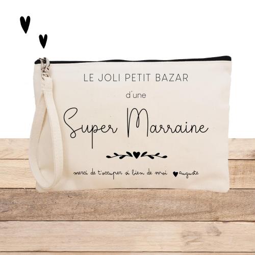 TROUSSE PERSONNALISABLE POUR MARRAINE - LE JOLI BAZAR D'UNE SUPER MARRAINE