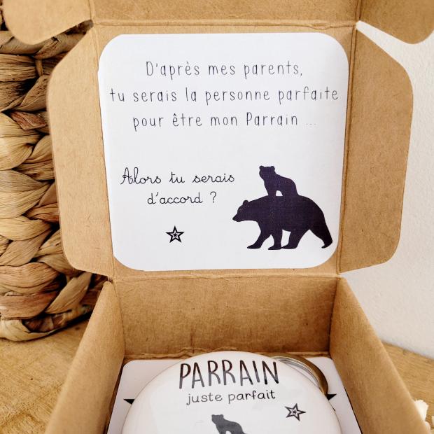 COFFRET - DEMANDE PARRAIN & MARRAINE - PETITS PIEDS CO24 : Cadeaux  personnalisables en ligne : cadeaux pour événements - Sweet chic accessoires